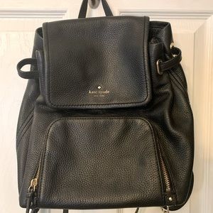 Kate Spade Black Leather Backpack